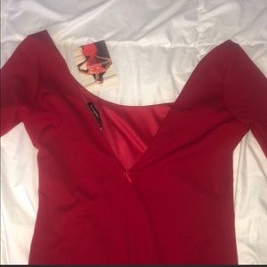 naked wardrobe Dresses - Naked Wardrobe Red long sleeve Mini Dress naked wardrobe Dresses - Naked Wardrobe Red long sleeve Mini Dress